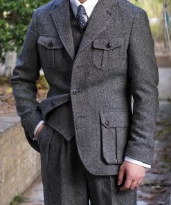 Annual Ring Coloured Speckle Tweed Safari Jacket TOPS 22 Annual Ring Coloured Speckle Tweed Safari Jacket TOPS