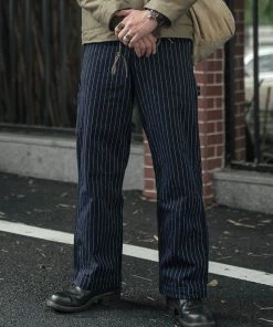 Bronson MFG. CO. Lot 952 HBT Striped Mechanic Pants - Navy BOTTOMS