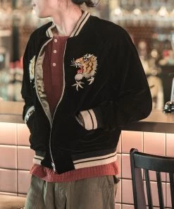 Non Stock MFG. CO. 1950s Reversible Acetate Souvenir Jacket - Falcon × Tiger NEW ARRIVALS