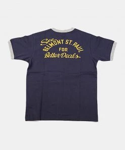 Non Stock MFG. CO. Retro Rider Print Motorcycle Short Sleeve T-Shirt - Navy