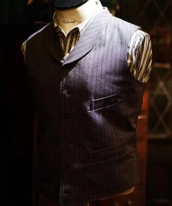 Annual Ring BEST SELLERS 1920s French Salt & Pepper Striped Chambray Vest