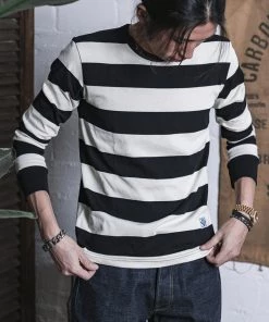 Non Stock MFG. CO. 9 Oz Wide Striped Long Sleeve T-Shirt