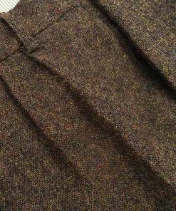 Annual Ring BEST SELLERS British Retro Brown Tweed Double Pleated Trousers 27 Annual Ring BEST SELLERS British Retro Brown Tweed Double Pleated Trousers