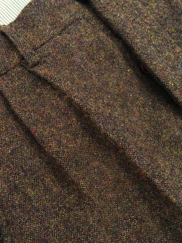 Annual Ring BEST SELLERS British Retro Brown Tweed Double Pleated Trousers 10 Annual Ring BEST SELLERS British Retro Brown Tweed Double Pleated Trousers