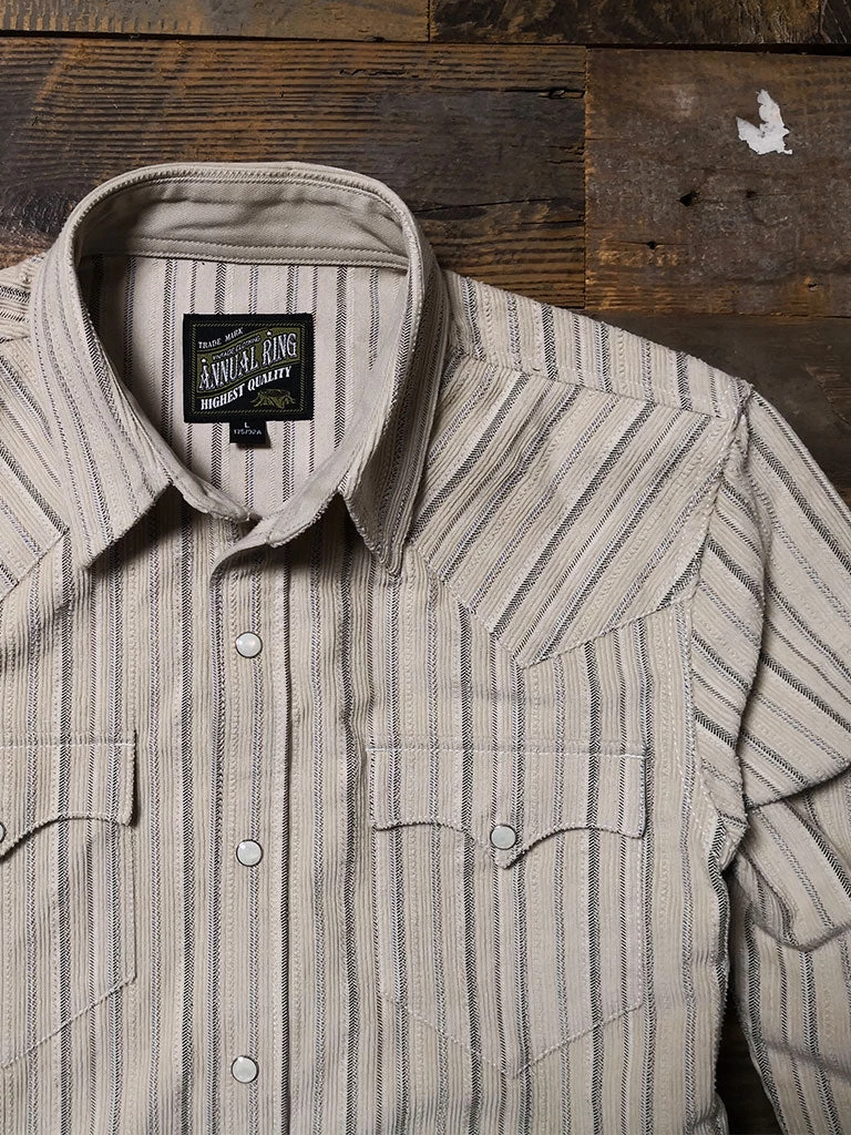 Annual Ring TOPS 1950s 8 Oz Striped Corduroy Western Shirt 4 Annual Ring TOPS 1950s 8 Oz Striped Corduroy Western Shirt