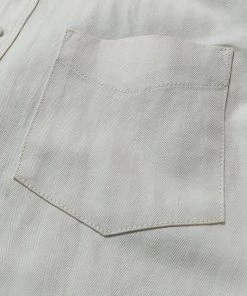 Annual Ring White Cotton-Linen Button-Down Shirt BEST SELLERS