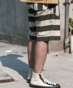 Non Stock MFG. CO. 11.5 Oz Heavyweight Wide Striped Prisoner Shorts 22 Non Stock MFG. CO. 11.5 Oz Heavyweight Wide Striped Prisoner Shorts