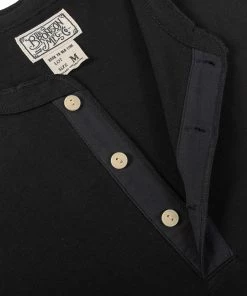 Bronson MFG. CO. Retro Long Sleeve Henley T-Shirt - Black 18 Bronson MFG. CO. Retro Long Sleeve Henley T-Shirt - Black