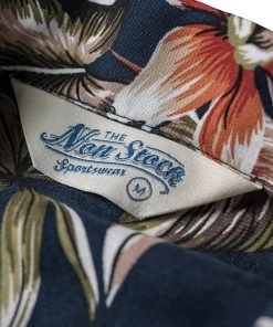 Non Stock MFG. CO. Plants & Flowers Pattern Aloha Shirt - Navy