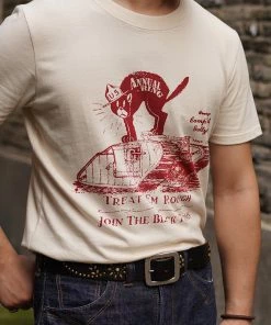 Annual Ring WWI US Tank Corps Black Toms Print Crewneck T-Shirt