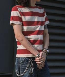 Non Stock MFG. CO. Heavyweight Cotton Wide Striped T-Shirt - Red NEW ARRIVALS 15 Non Stock MFG. CO. Heavyweight Cotton Wide Striped T-Shirt - Red NEW ARRIVALS