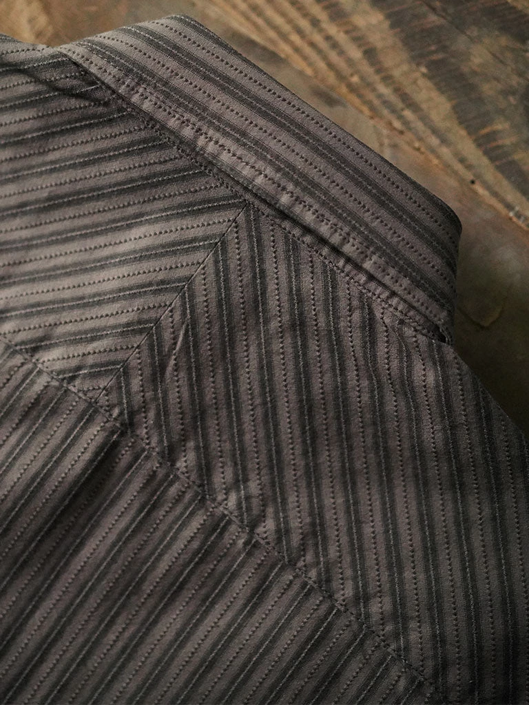 Annual Ring 1930s 6 Oz Yarn-Dyed Dobby Taupe Brown Striped Work Shirt 7 Annual Ring 1930s 6 Oz Yarn-Dyed Dobby Taupe Brown Striped Work Shirt