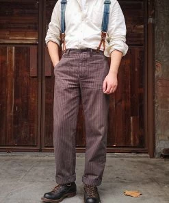 Annual Ring BEST SELLERS French Salt & Pepper Striped Chambray Work Trousers