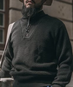 Bronson MFG. CO. TOPS US Army High Neck Wool Sweater - Black