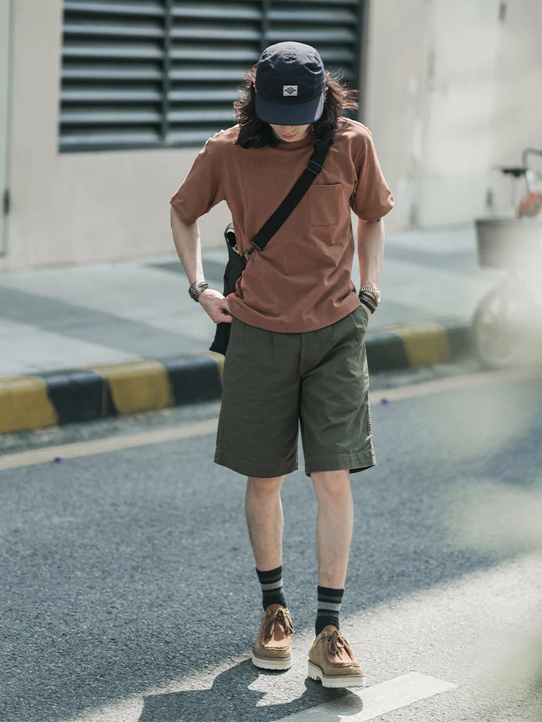 Non Stock MFG. CO. TOPS 9.8 Oz Cotton Classic Pocket T-Shirt - Light Brown 4 Non Stock MFG. CO. TOPS 9.8 Oz Cotton Classic Pocket T-Shirt - Light Brown