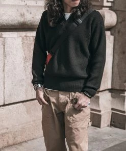 Bronson MFG. CO. TOPS USAAF Type A-1 V-neck Mechanics Sweater - Black