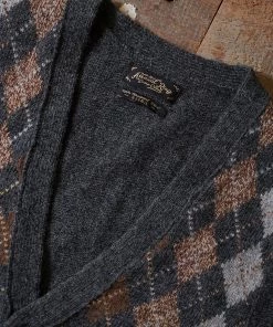 Annual Ring Shetland Wool Argyle Sweater Vest TOPS