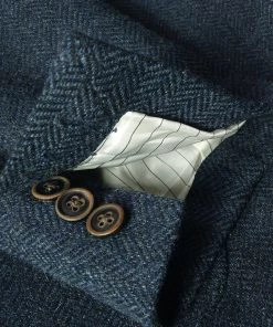 Annual Ring TOPS Blue-Grey Herringbone Tweed Suit Jacket 28 Annual Ring TOPS Blue-Grey Herringbone Tweed Suit Jacket