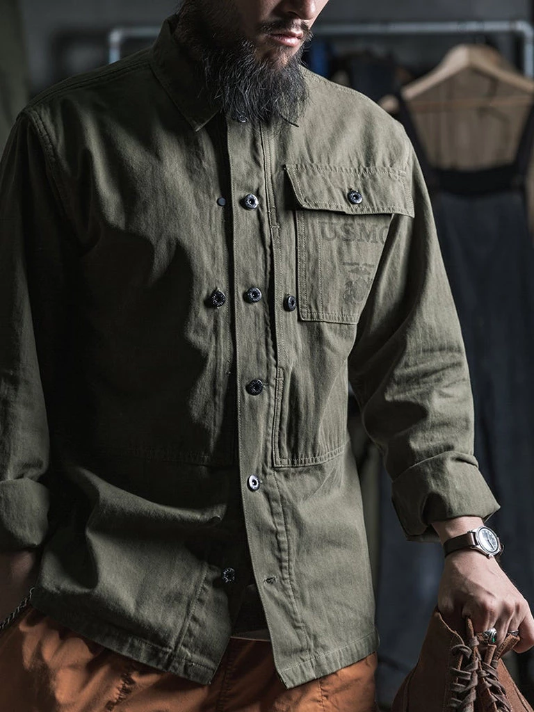 Bronson MFG. CO. NEW ARRIVALS USMC P-44 HBT Utility Jacket 4 Bronson MFG. CO. NEW ARRIVALS USMC P-44 HBT Utility Jacket