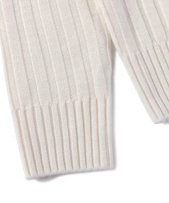 Annual Ring Merino Wool Roll Neck Sweater - White