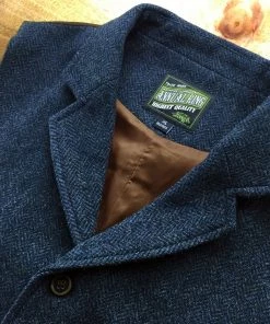 Annual Ring BEST SELLERS Navy Herringbone Tweed Lapel Vest