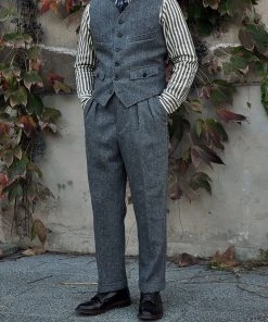 Annual Ring Coloured Speckle Tweed Safari Vest