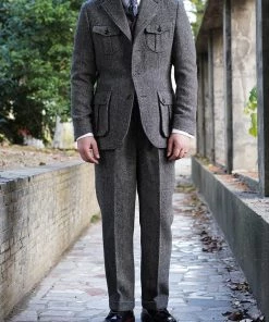 Annual Ring Coloured Speckle Tweed Safari Jacket TOPS 23 Annual Ring Coloured Speckle Tweed Safari Jacket TOPS