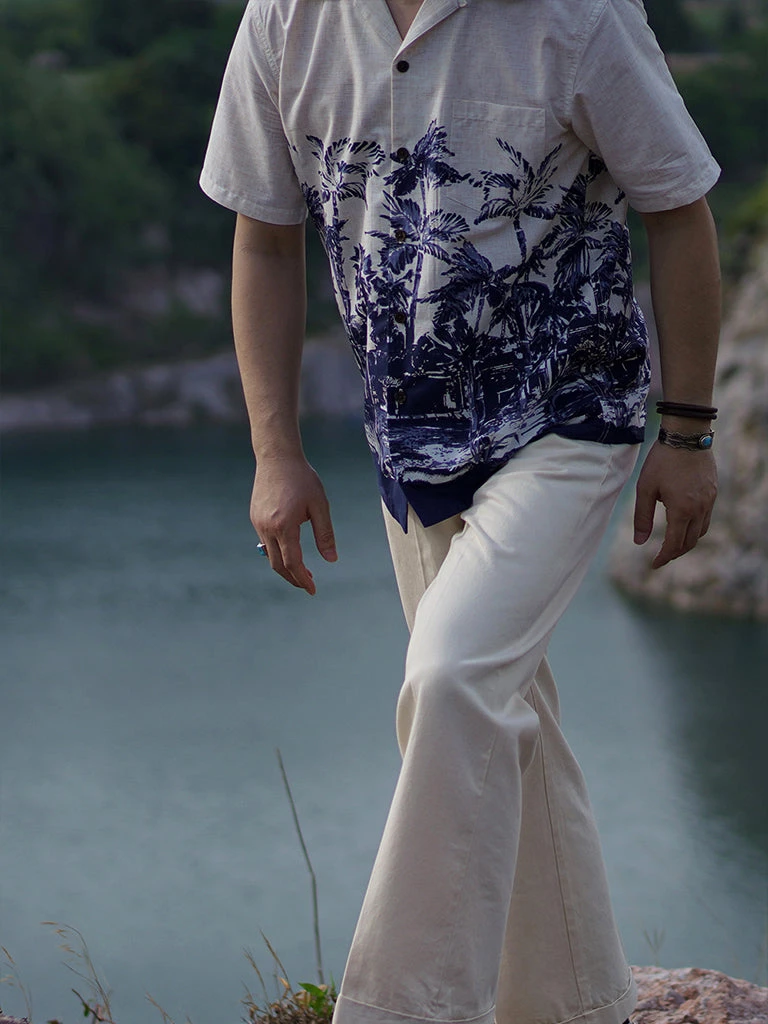Annual Ring Coconut Palm Printed Aloha Shirt NEW ARRIVALS 4 Annual Ring Coconut Palm Printed Aloha Shirt NEW ARRIVALS