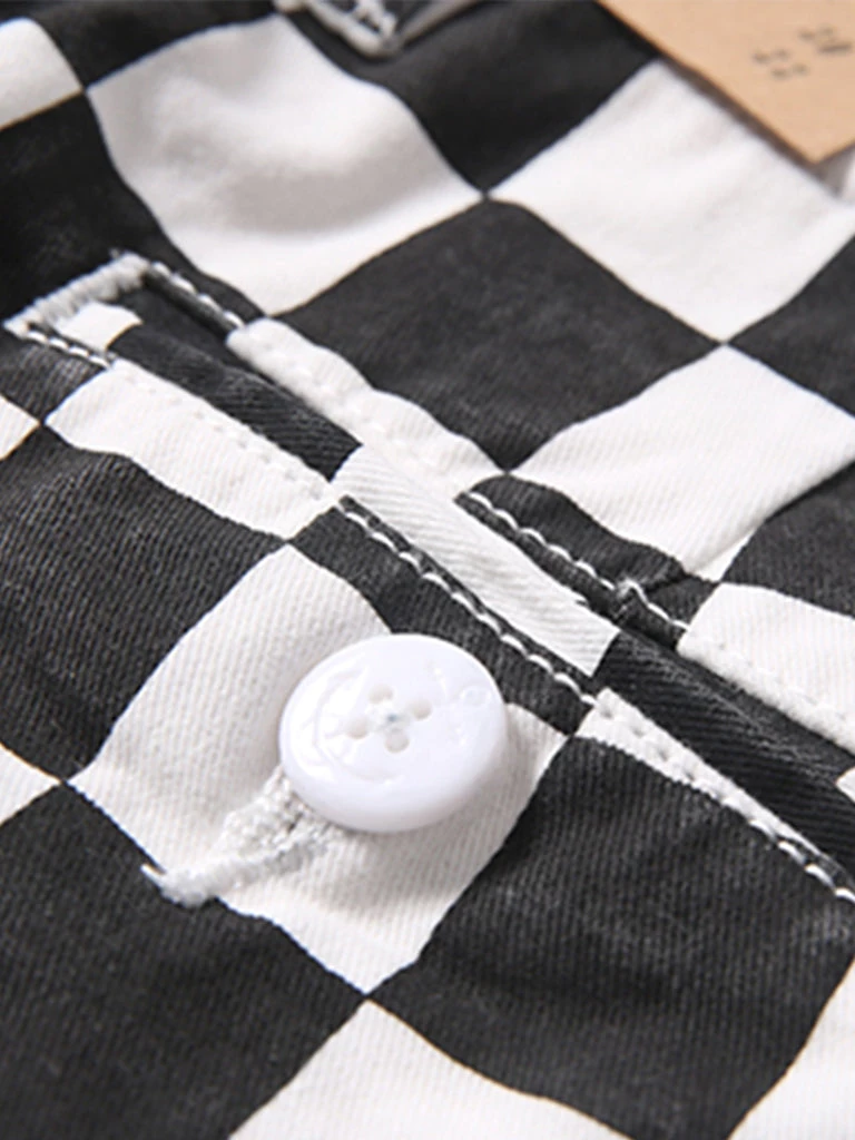 Bob Dong Check Flag Racing Track Shorts BOTTOMS 4 Bob Dong Check Flag Racing Track Shorts BOTTOMS