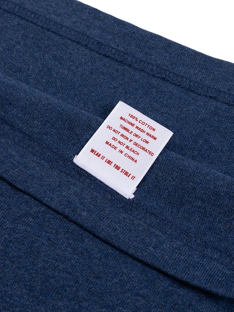 Non Stock MFG. CO. 9 Oz Cotton Tubular T-Shirt - Denim Blue TOPS 12 Non Stock MFG. CO. 9 Oz Cotton Tubular T-Shirt - Denim Blue TOPS