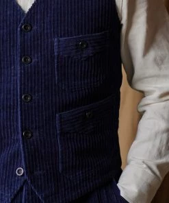 Annual Ring 1920s Indigo Corduroy Work Vest 16 Annual Ring 1920s Indigo Corduroy Work Vest
