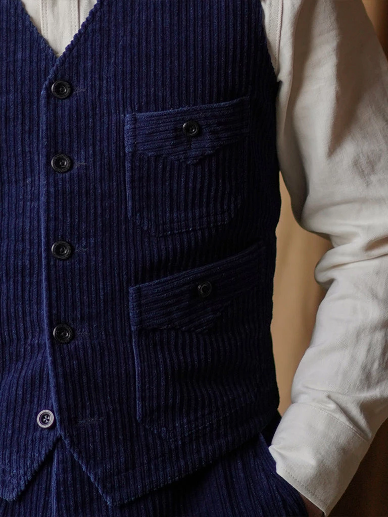 Annual Ring 1920s Indigo Corduroy Work Vest 5 Annual Ring 1920s Indigo Corduroy Work Vest