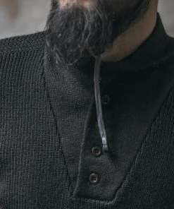 Bronson MFG. CO. TOPS US Army High Neck Wool Sweater - Black