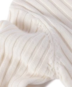 Annual Ring Merino Wool Roll Neck Sweater - White