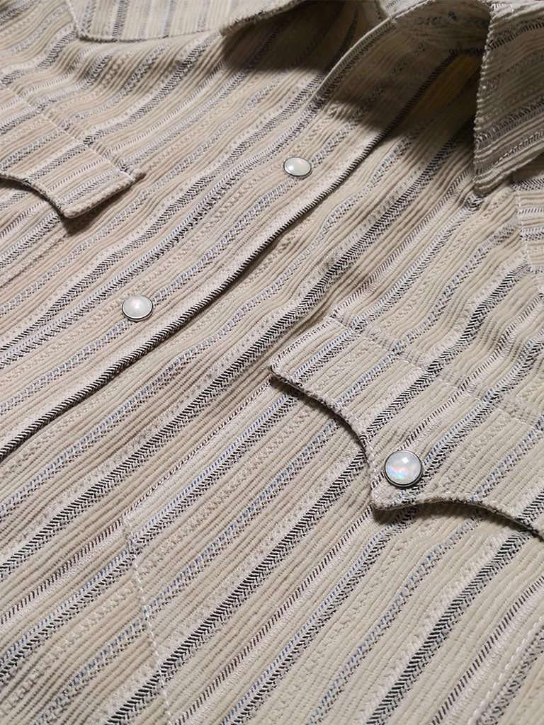 Annual Ring TOPS 1950s 8 Oz Striped Corduroy Western Shirt 7 Annual Ring TOPS 1950s 8 Oz Striped Corduroy Western Shirt