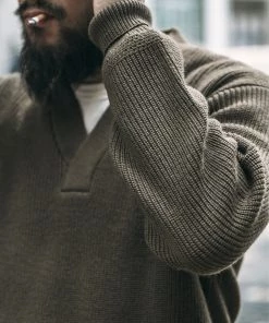 Bronson MFG. CO. USAAF Type A-1 V-neck Mechanics Sweater - Olive TOPS