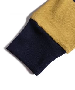 Non Stock MFG. CO. Classic Fit Striped Jersey Rugby Shirt - Yellow And Navy Blue Stripe TOPS