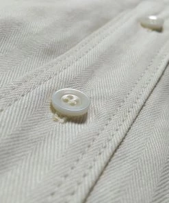 Annual Ring White Cotton-Linen Button-Down Shirt BEST SELLERS