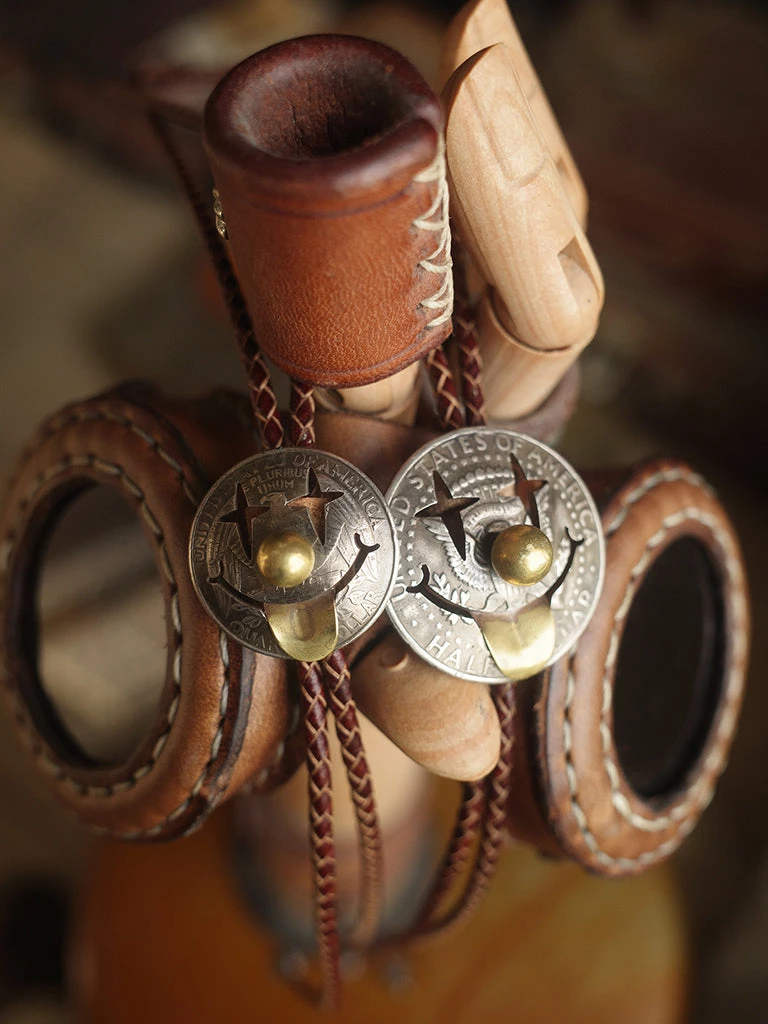 Old Selling Leather Joker Cents Coin Bolo Tie ACCESSORIES 6 Old Selling Leather Joker Cents Coin Bolo Tie ACCESSORIES