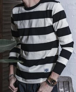 Non Stock MFG. CO. 9 Oz Wide Striped Long Sleeve T-Shirt