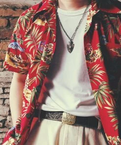 Annual Ring Santa Claus At Hawaiian Beach Print Aloha Shirt - Red TOPS