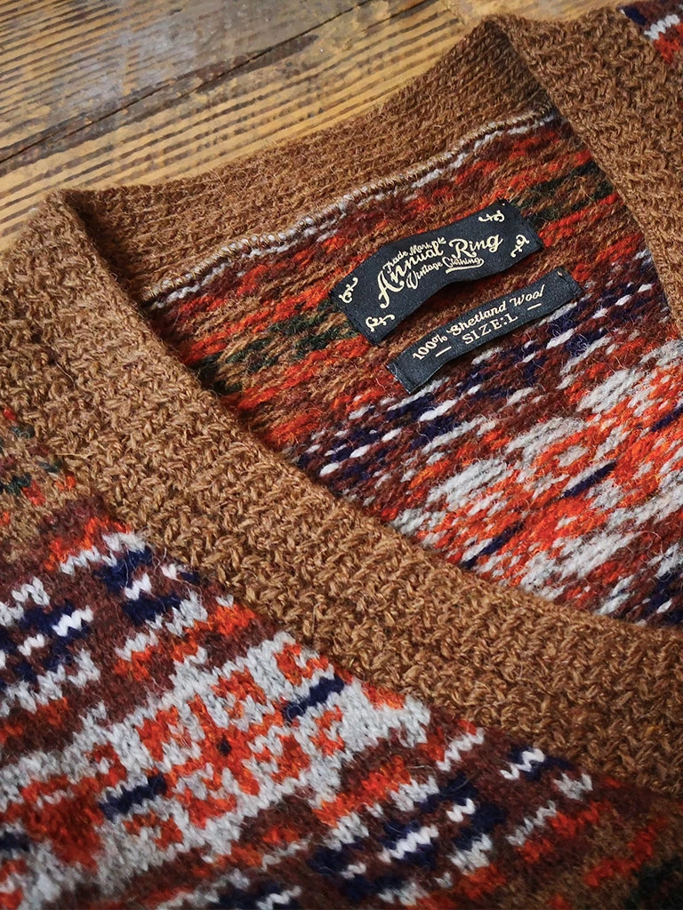 Annual Ring Shetland Wool Fair Isle Sweater Vest - Camel 5 Annual Ring Shetland Wool Fair Isle Sweater Vest - Camel