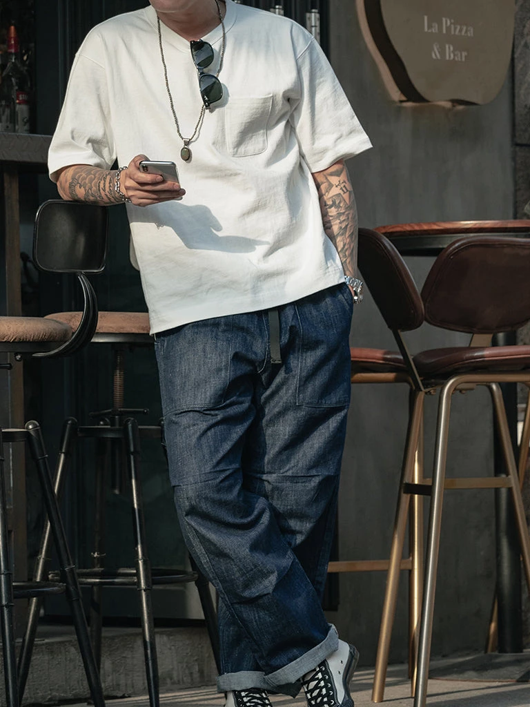 Non Stock MFG. CO. 9.8 Oz Cotton Classic Pocket T-Shirt - White TOPS 5 Non Stock MFG. CO. 9.8 Oz Cotton Classic Pocket T-Shirt - White TOPS