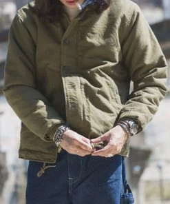 Non Stock MFG. CO. 1940s US Navy N-1 Deck Jacket - Faux Fur Inner - Olive