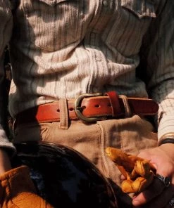 Old Selling Leather Vintage Brass Buckle Leather Belt - Brown ACCESSORIES