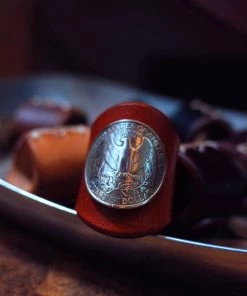 Old Selling Leather Eagle Coin Leather Bandana Slide