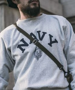 Bronson MFG. CO. 20 Oz Naval Academy Reverse Weave Sweatshirt Back In Stock