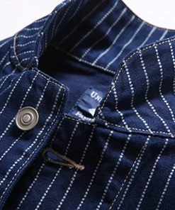 Bob Dong TOPS Lot BW0927 Wabash Indigo Railroad Work Stripe Jacket