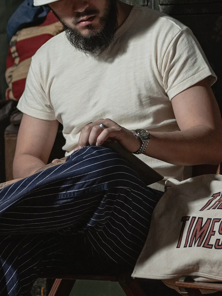 Bronson MFG. CO. 1940s USN Crew Slub Cotton T-Shirt TOPS 7 Bronson MFG. CO. 1940s USN Crew Slub Cotton T-Shirt TOPS