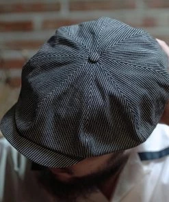 Non Stock MFG. CO. Old Time Denim Stripe Newsboy Cap